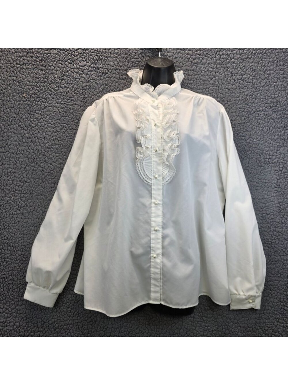 Laura Mae Prairie Victorian Blouse 22W White Ruffled Lace Cottagecore Feminine